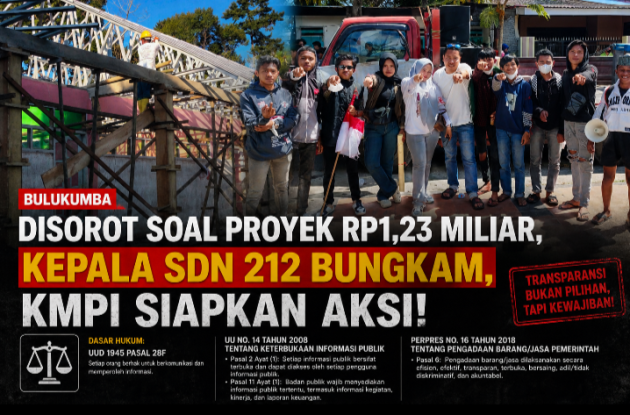 Disorot Soal Proyek Rp1,23 Miliar, Kepala SDN 212 Bungkam, KMPI Siapkan Aksi!